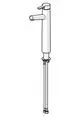 Einhebelmischer mit geradem, schmalem Auslauf und einem Hebel zur Steuerung. Das Produkt ist in einem schlichten, modernen Design gehalten und stammt von der Marke HANSA.